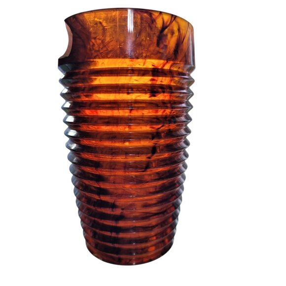 Set Of 11 Vintage Majestic Beehive Ribbed Plastic Tumblers Tortoiseshell USA - Picture 6 of 7